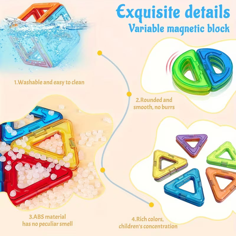 Magnetic STEM Building Blocks Set – Creative Learning & Sensory Play